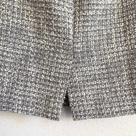 J.Crew Metallic Tweed Pencil Skirt Wool Blend Silver Gold White Gray Size 4 - Picture 5 of 10